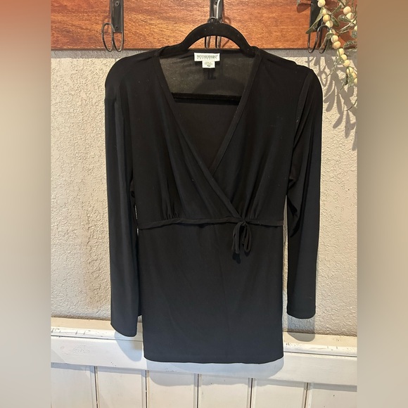 Motherhood Maternity Tops - Motherhood Maternity Women's Black Wrap Top